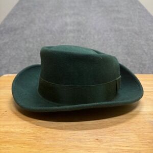 Scala Classico Men's Green Wool Fedora St Patrick's Day Hat size M Made in USA